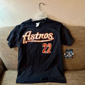 Roger Clemons Houston Astros League Black Short Sleeve Tee